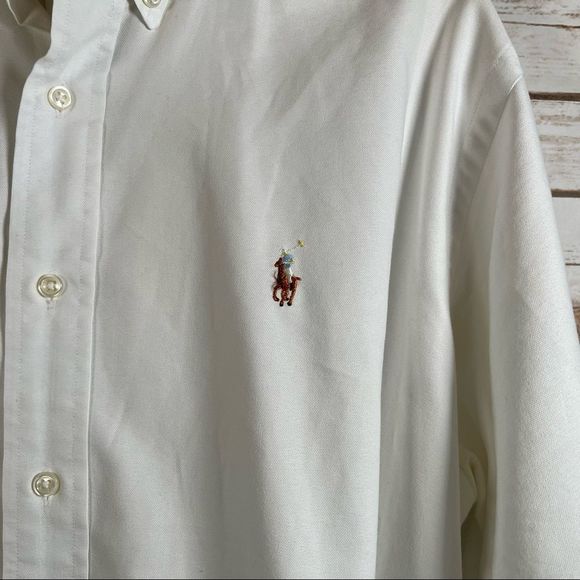 Vintage Polo By Ralph Lauren White Classic Cotton Button Down | Size 16 1/2 -34 - Picture 4 of 8